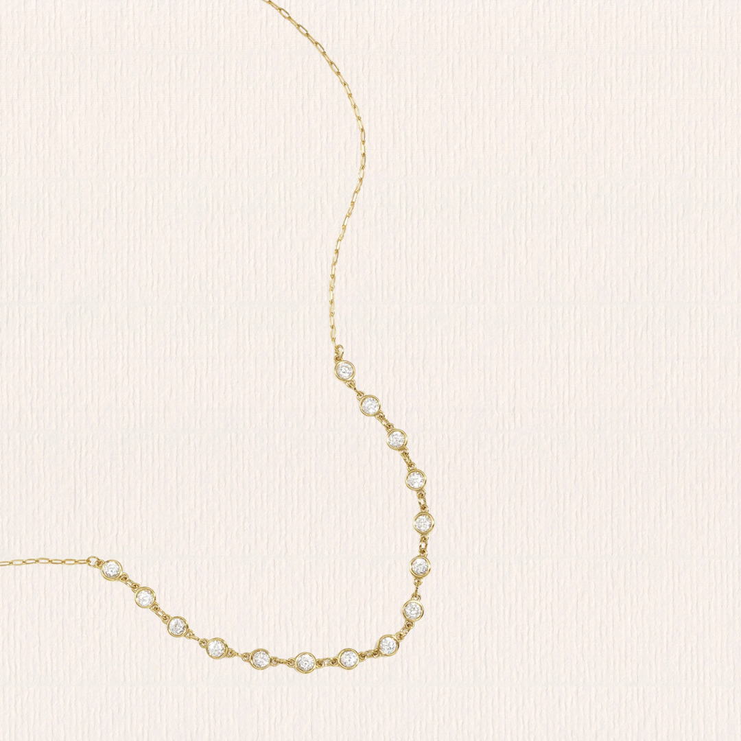 Ketting met ronde zirkonium steentjes