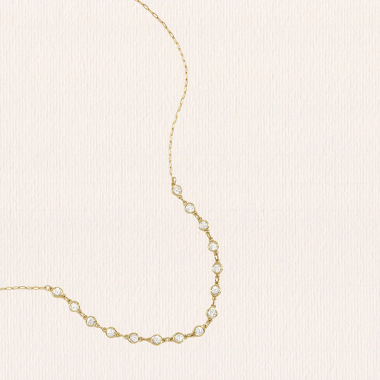 Ketting met ronde zirkonium steentjes
