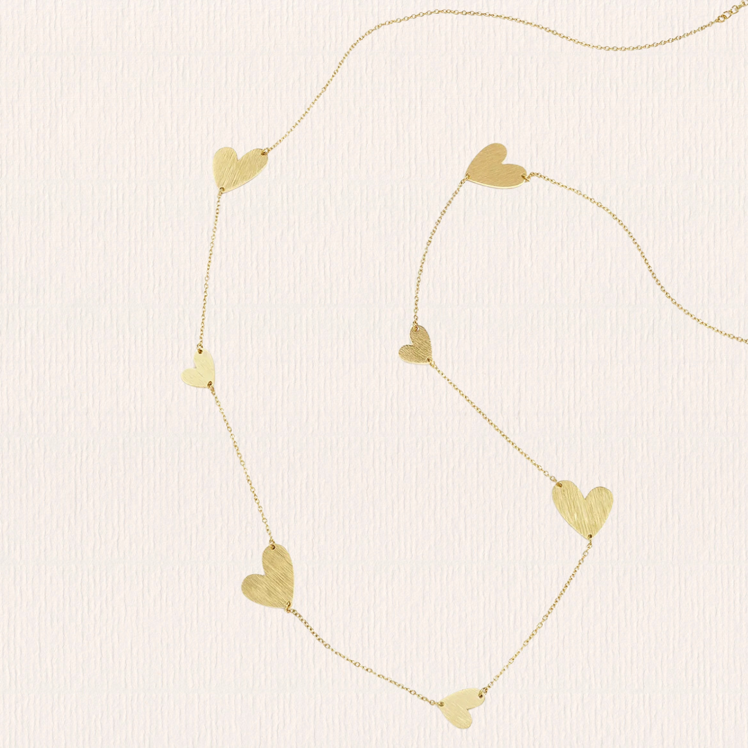 Lange ketting met hartjes