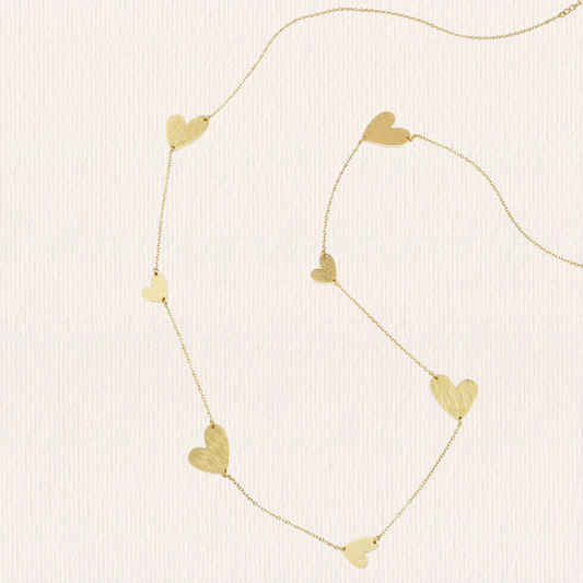 Lange ketting met hartjes