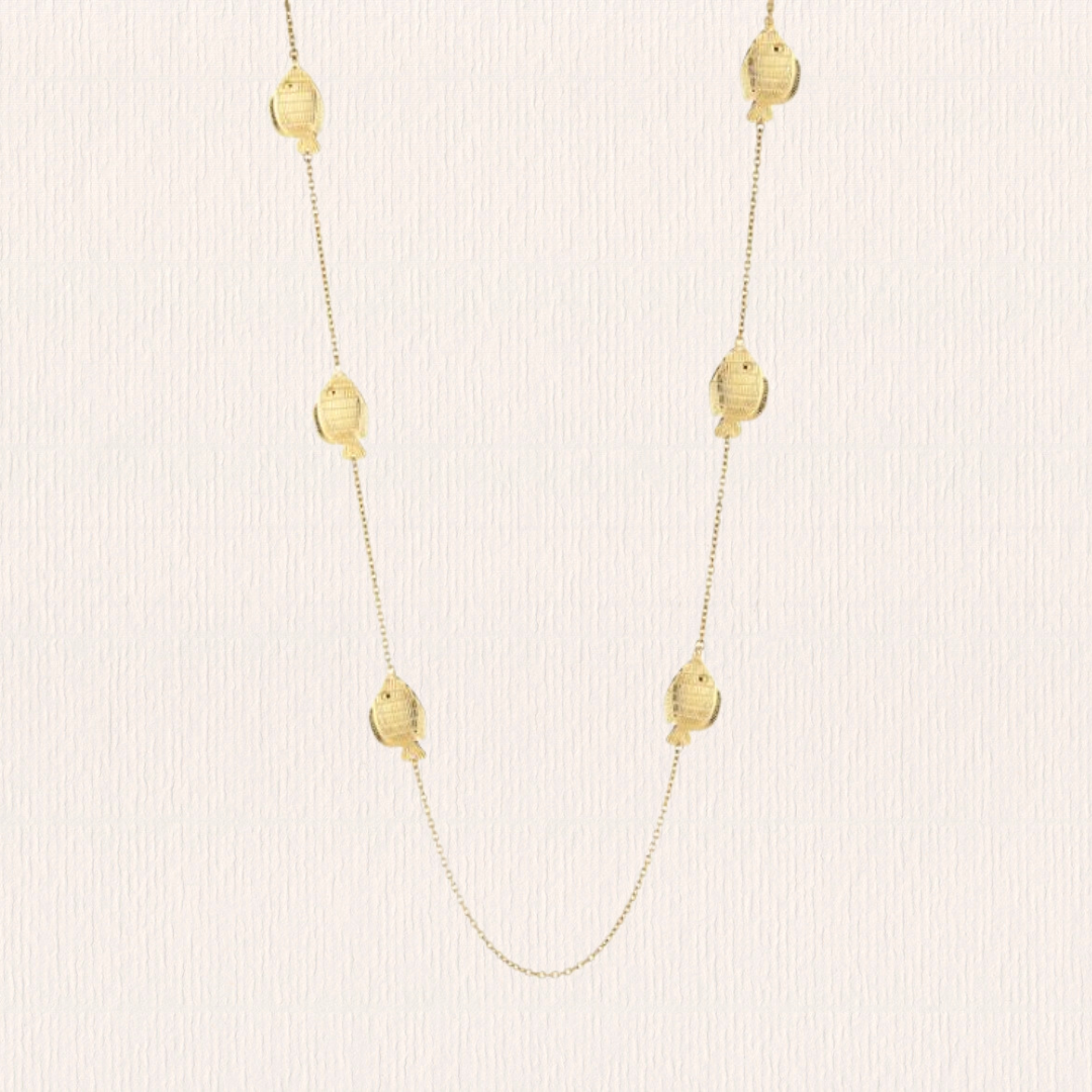 Lange ketting met visjes