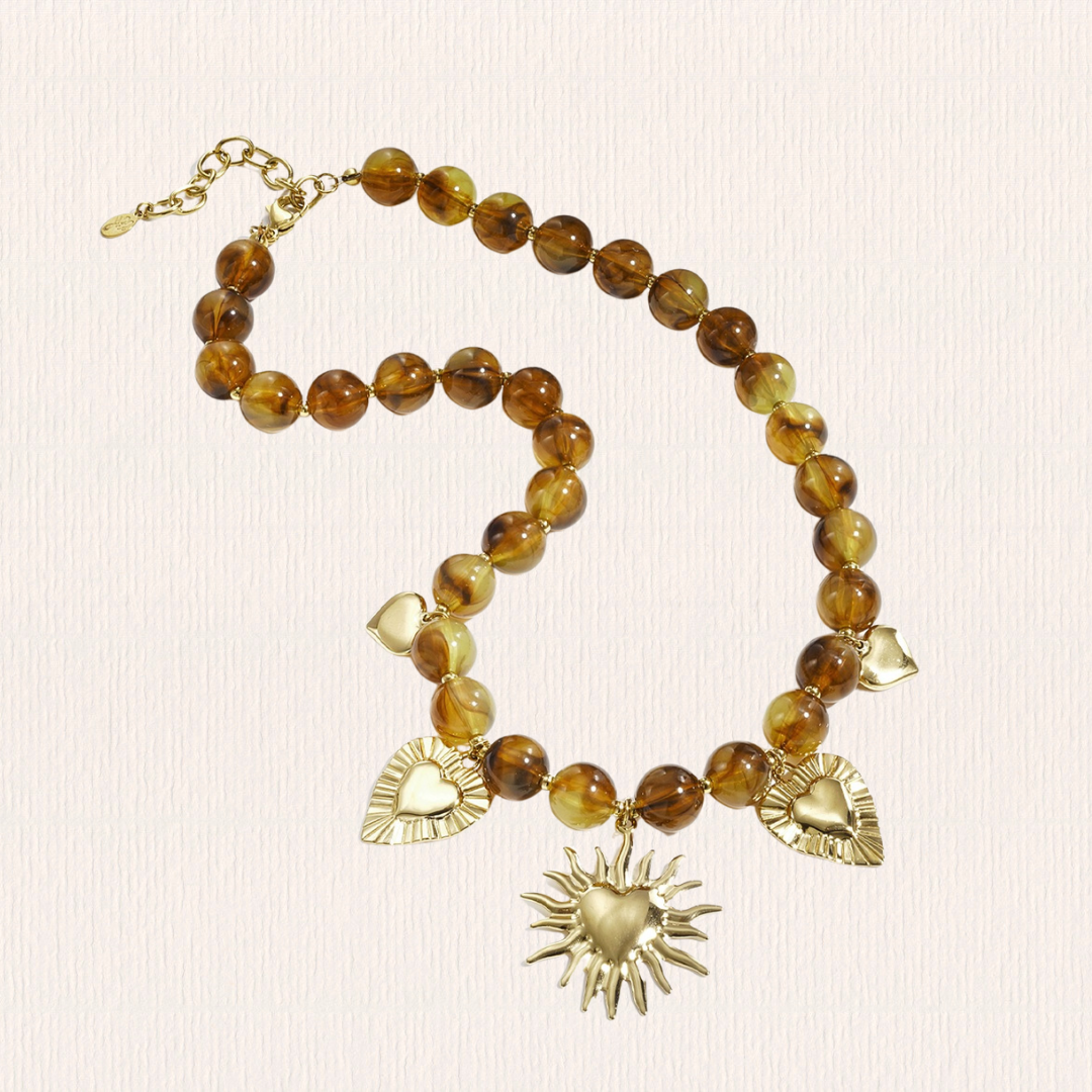 Khaki bedelketting hart