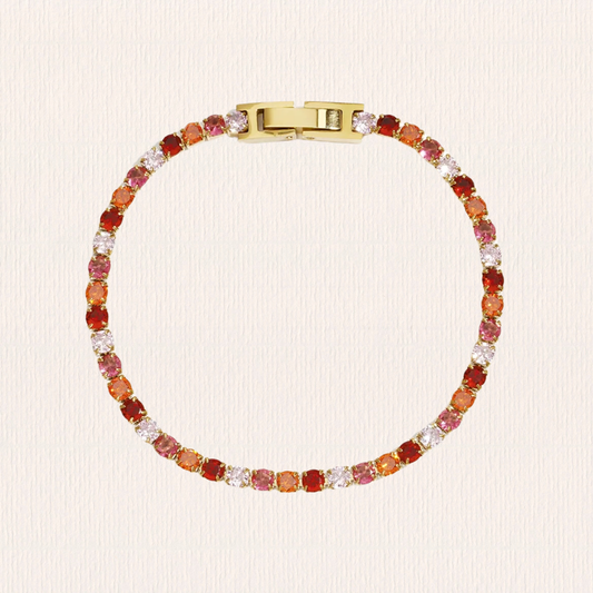 Armbandje met roze steentjes