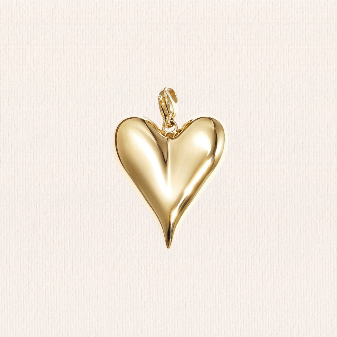 Gouden bedel groot hart