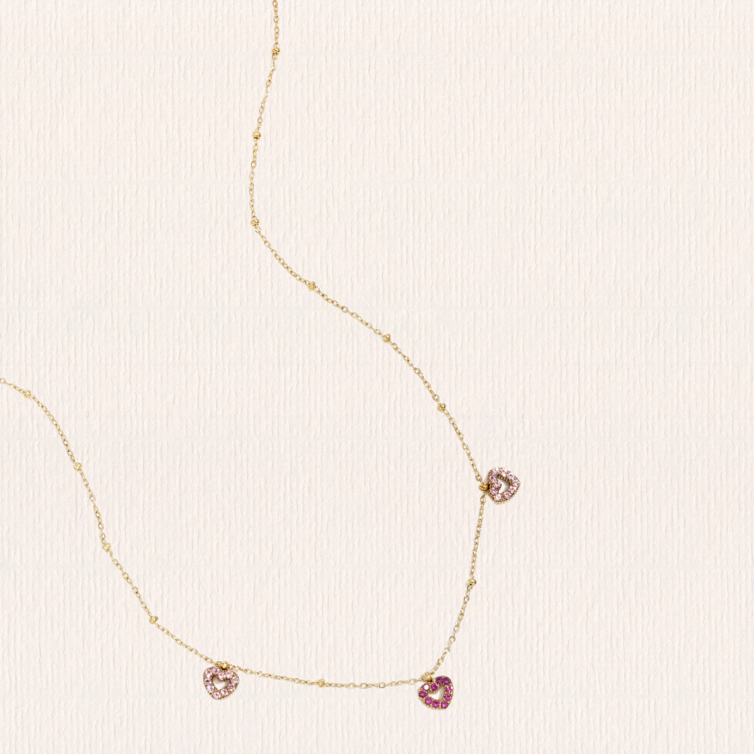 Ketting met roze steentjes