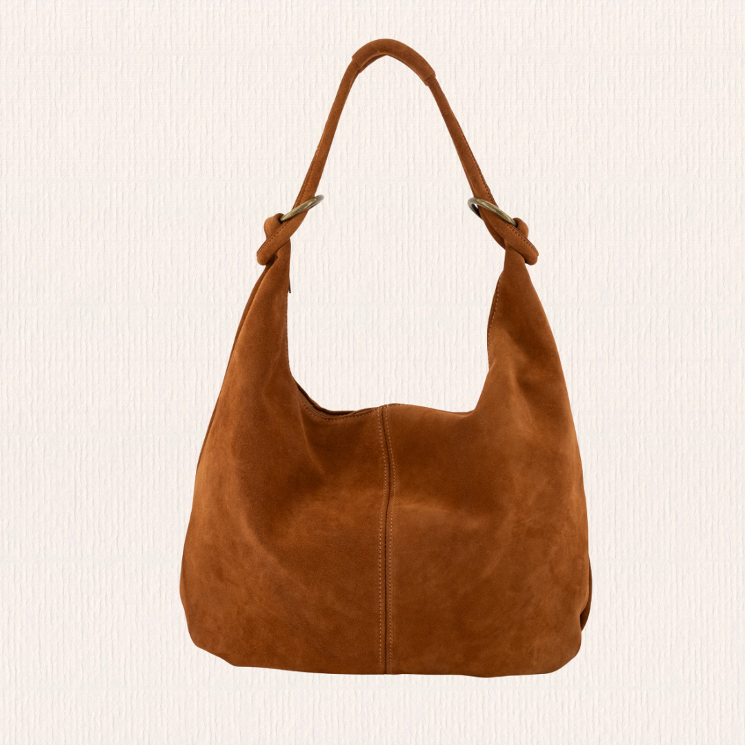 Cognac kleurige schoudertas