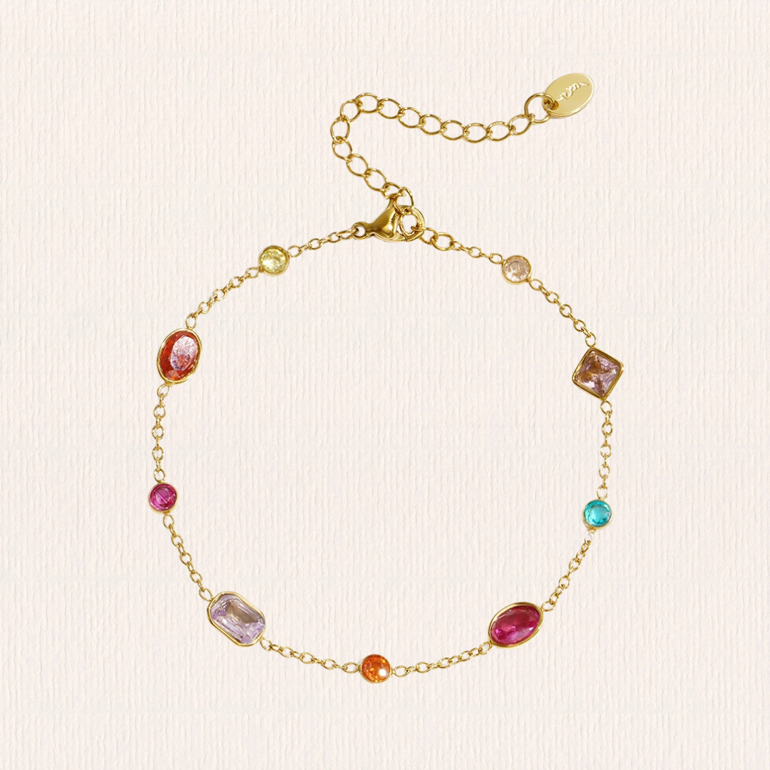 Armbandje met steentjes kleurtjes