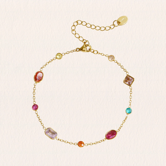 Armbandje met steentjes kleurtjes
