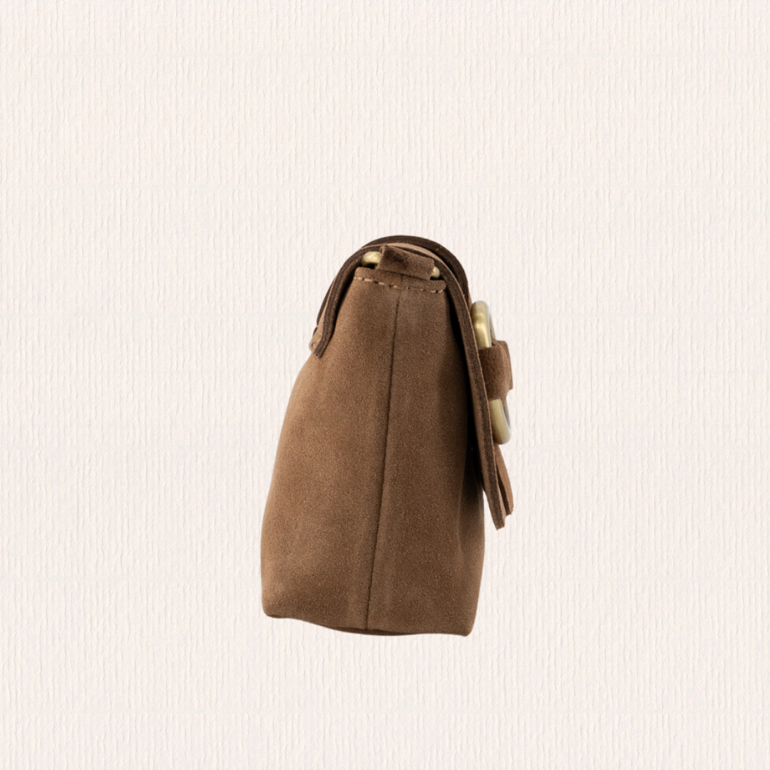 Taupe suéde crossbodytas