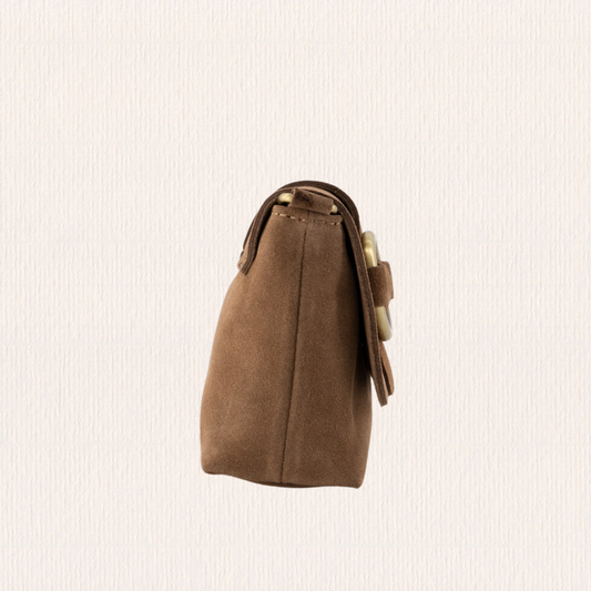 Taupe suéde crossbodytas