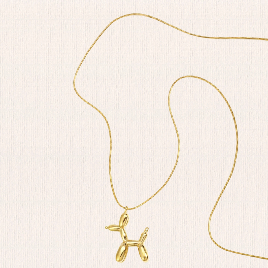 Lange schakelketting met honden bedeltje