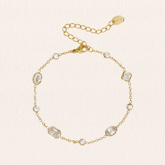 Armbandje met steentjes zilver