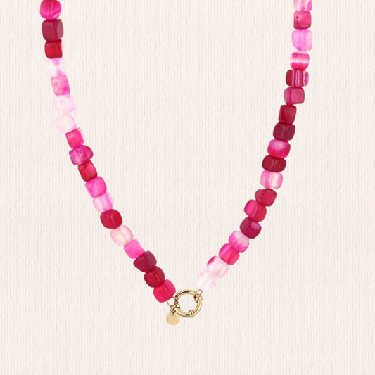 Roze kralenketting blokjes