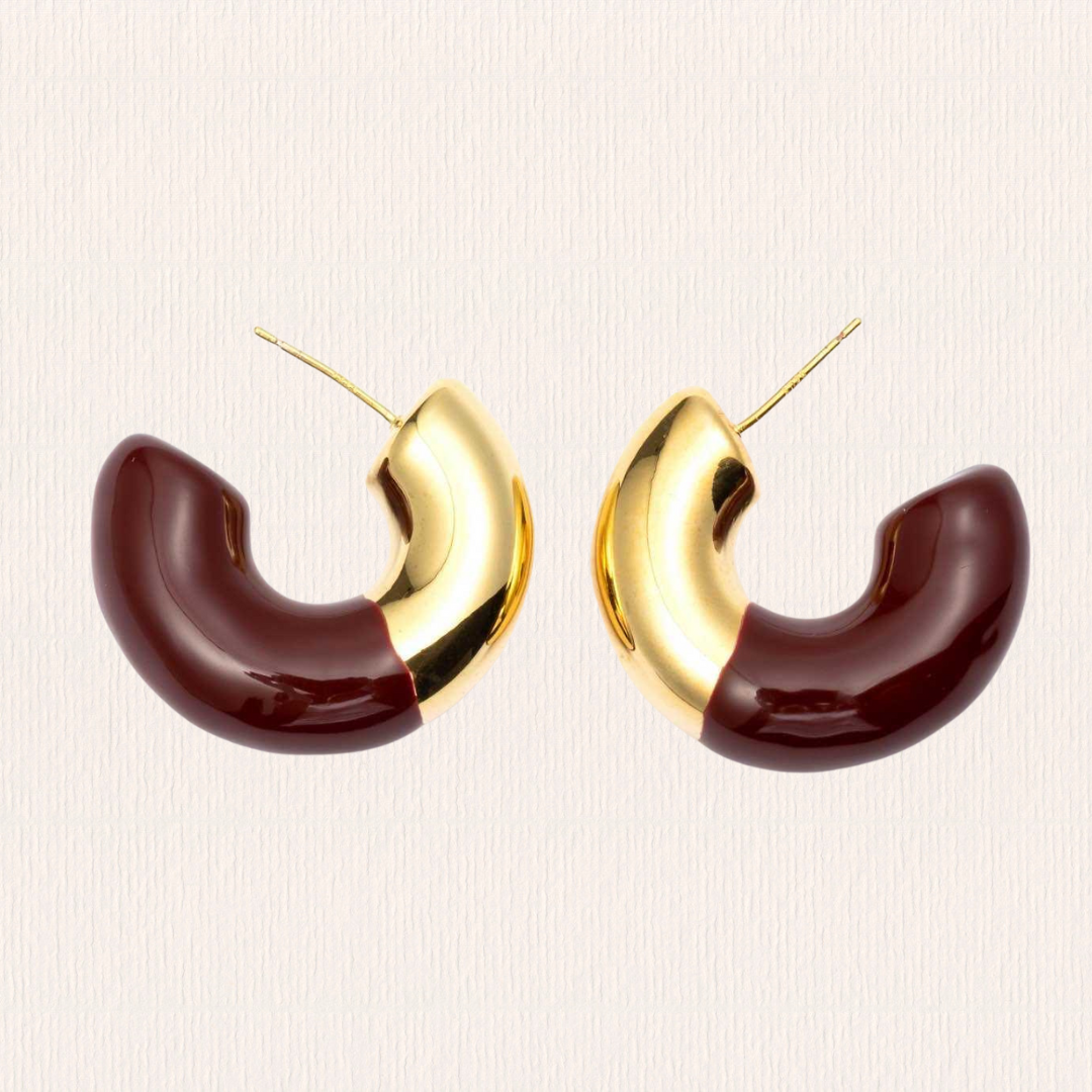 Rood & gouden creolen