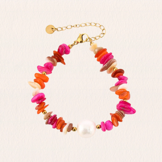 Roze kralenarmband parel