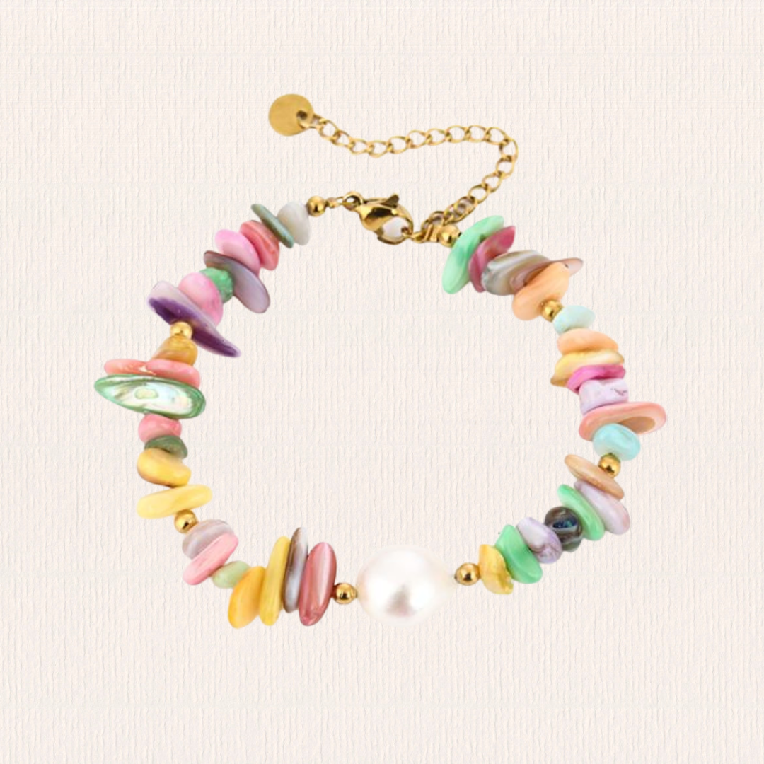 Meerkleurige kralenarmband parel