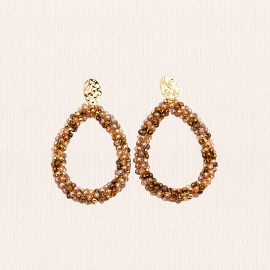 Druppelvormige roestkleurige oorbellen