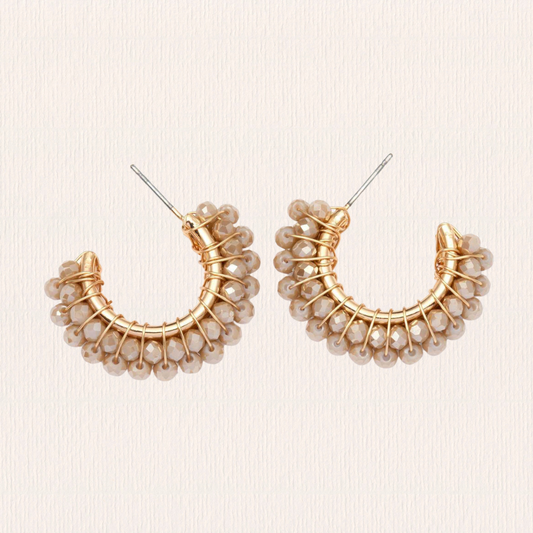 Beige creool glitter