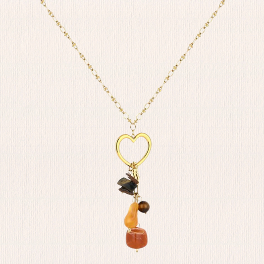 Bedelketting hart bruin