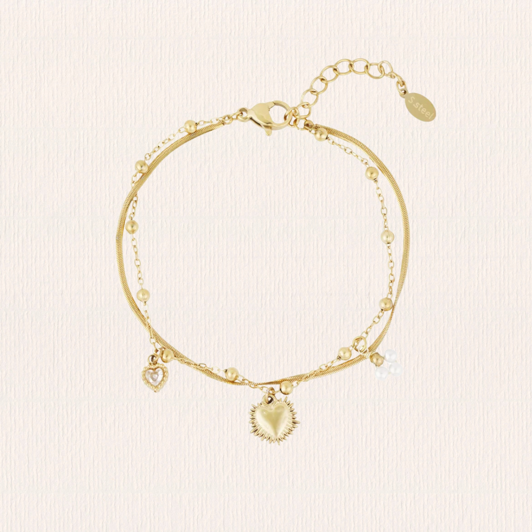 Armband bedels hartjes