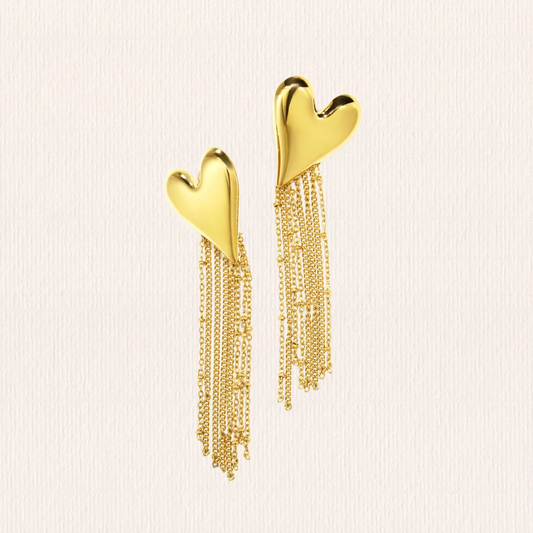 Bungelende hartjes oorbellen