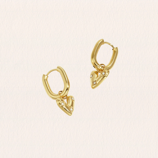 Mini glitter hart creool