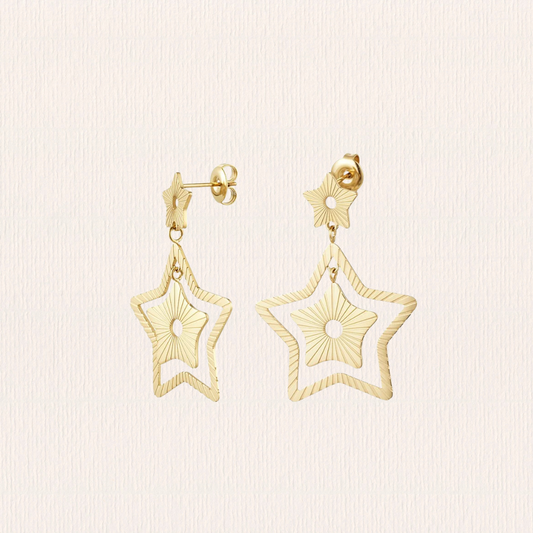 Dubbele ster oorbellen