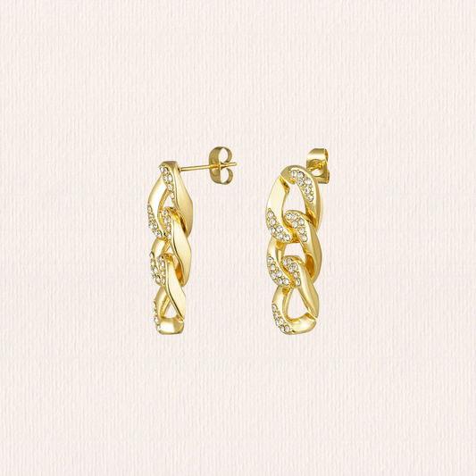 Glitter schakel oorbellen