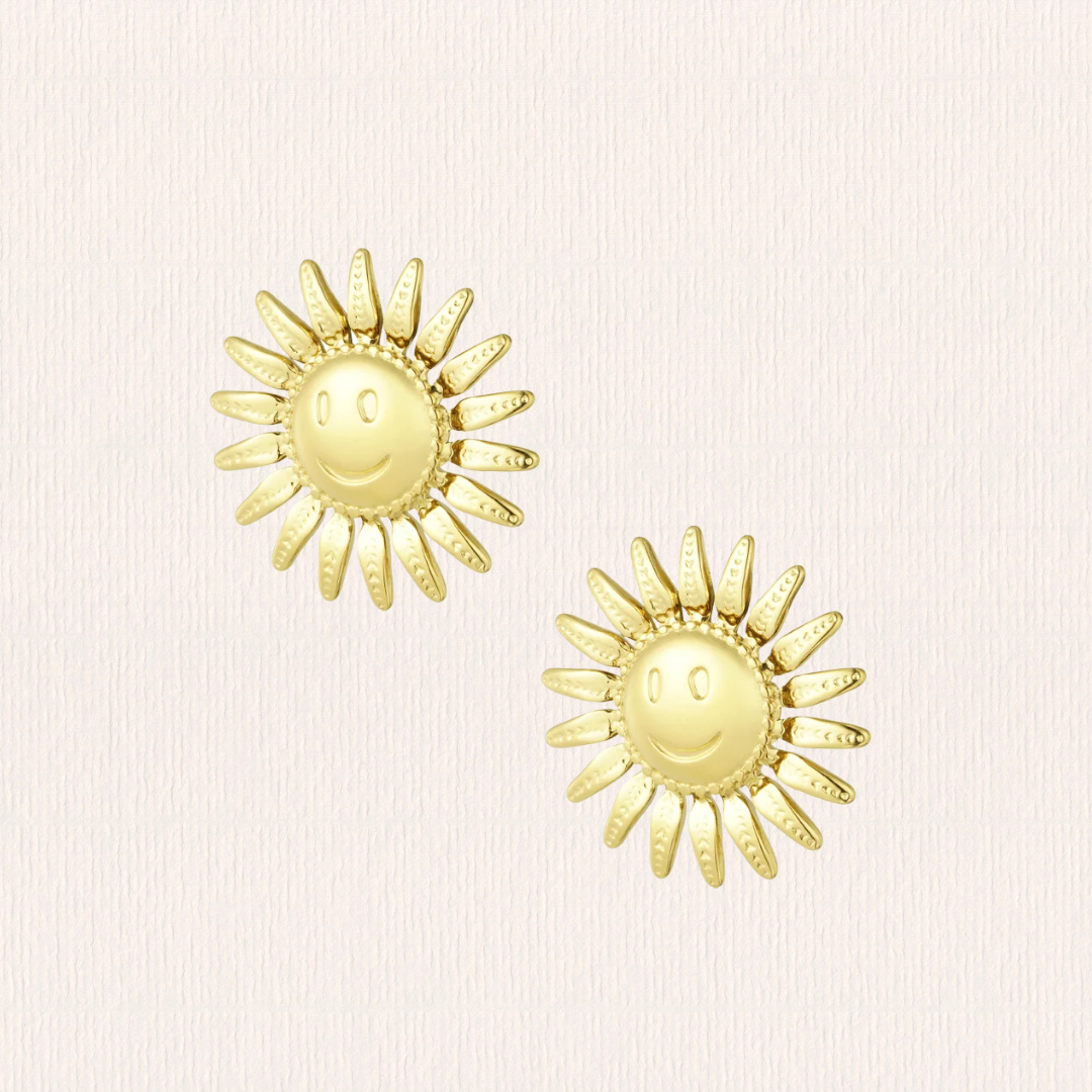 Smiley zon oorbellen