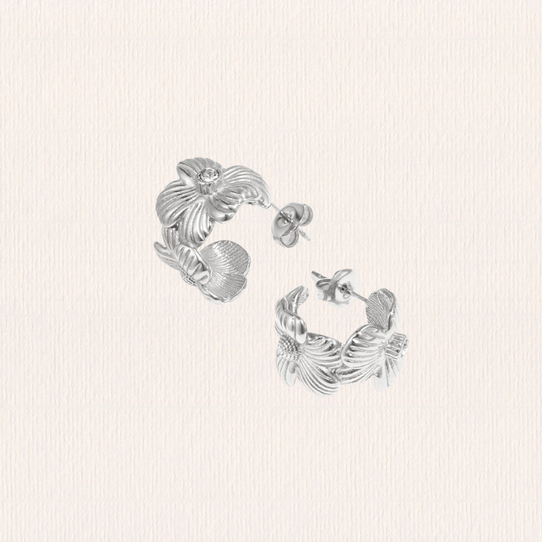 Bloem creool oorbellen