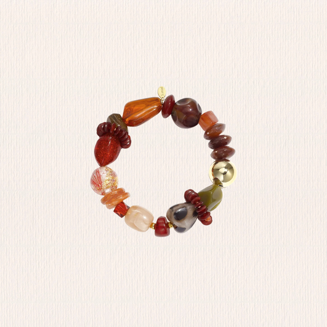 Onregelmatige kralenarmband - rood