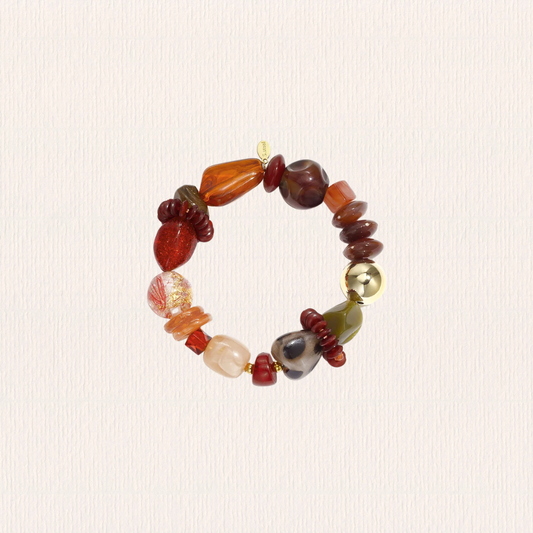 Onregelmatige kralenarmband - rood