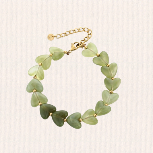 Hartjesarmband groen