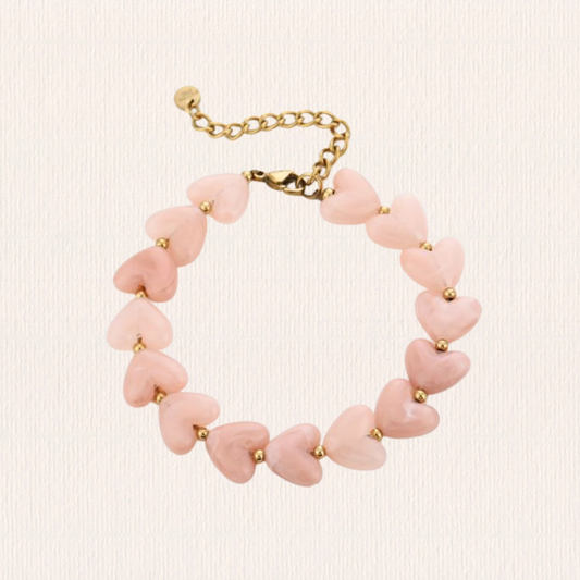 Hartjesarmband roze