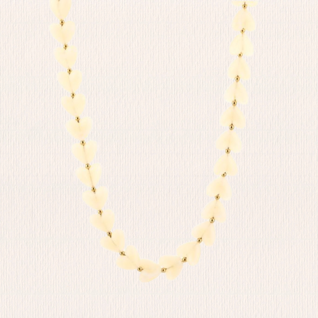 Hartjesketting geel/ beige