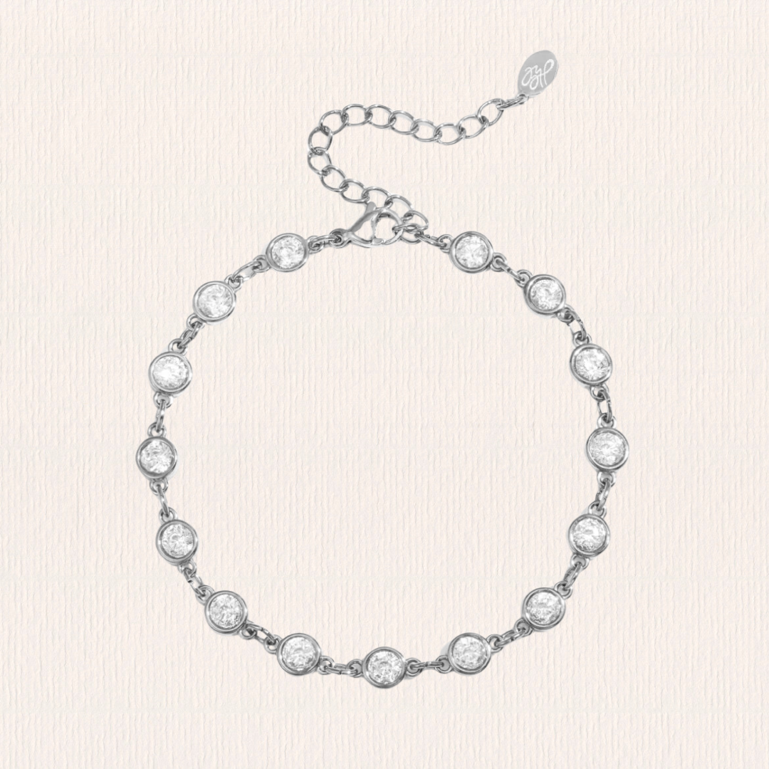 Armband met ronde zirkonium steentjes