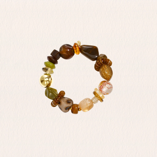 Onregelmatige kralenarmband - groen