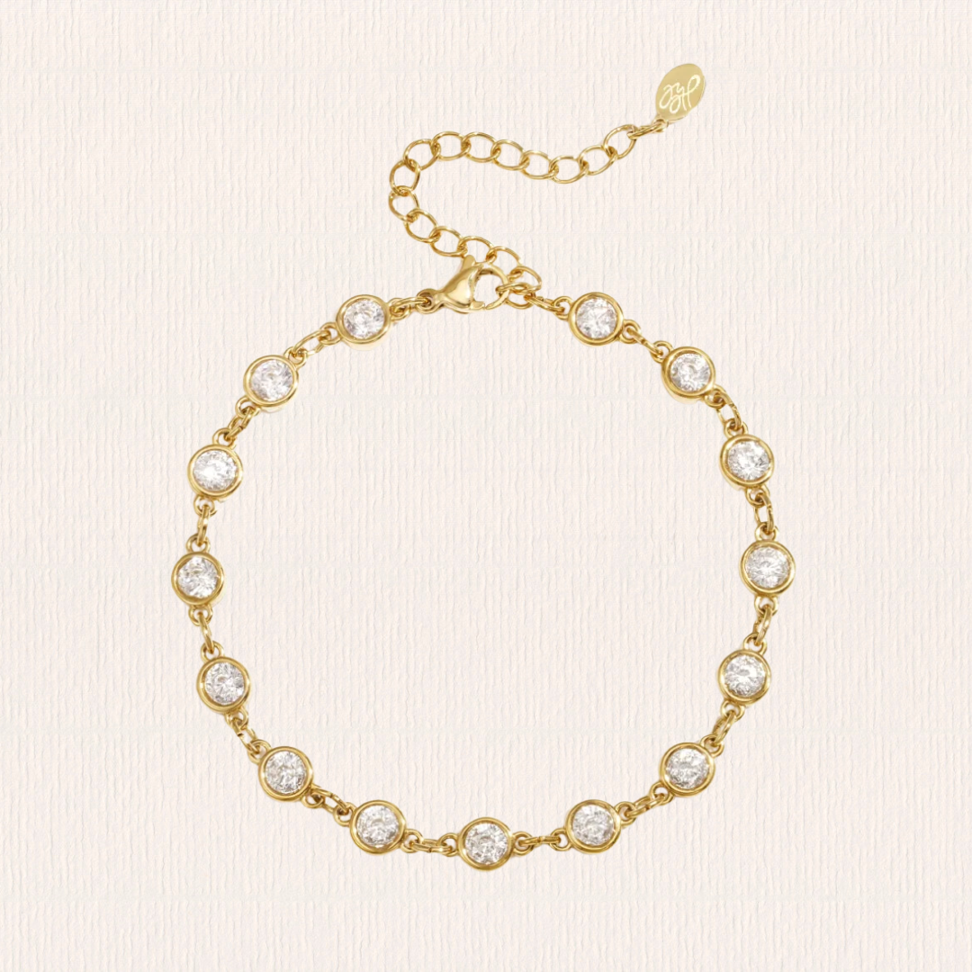 Armband met ronde zirkonium steentjes