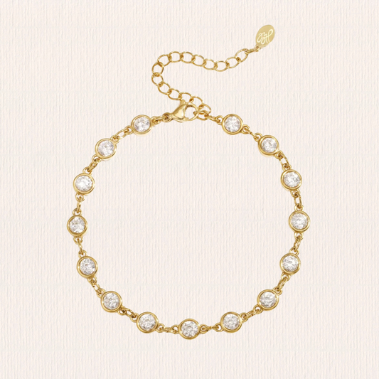 Armband met ronde zirkonium steentjes