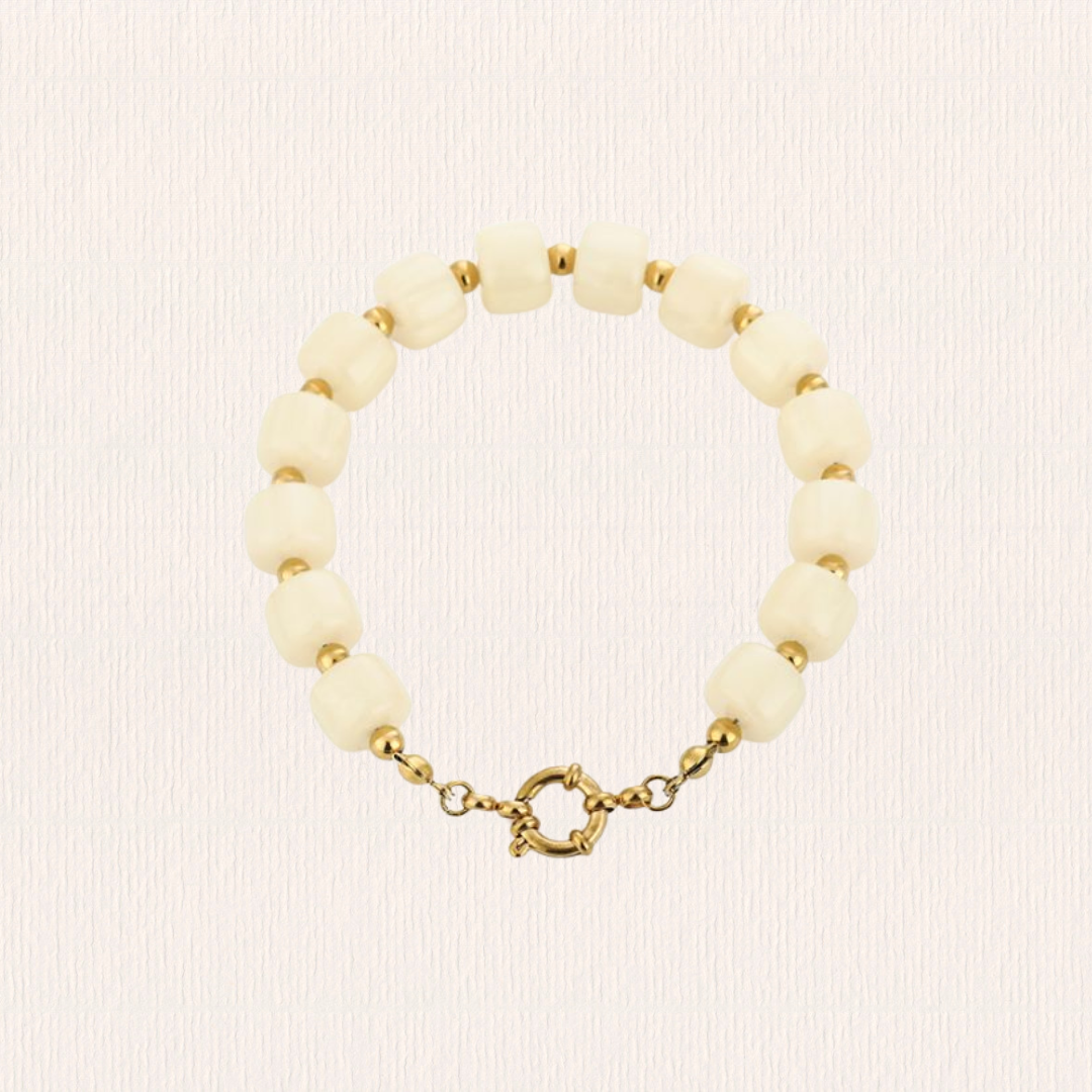 Kralenketting acryl rond wit