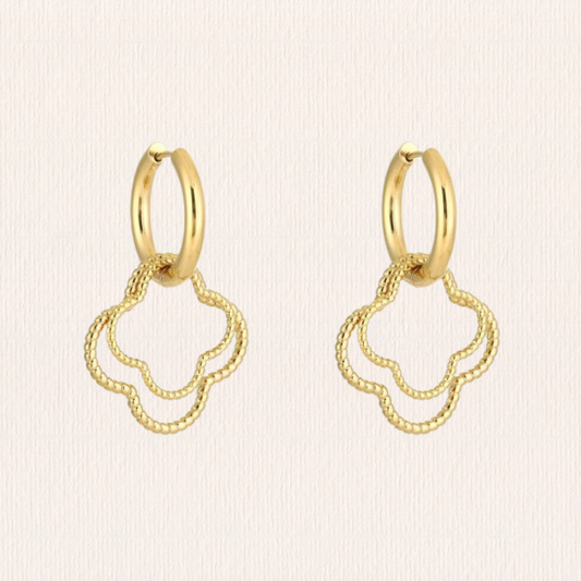 Oorbellen met klavertjes vier