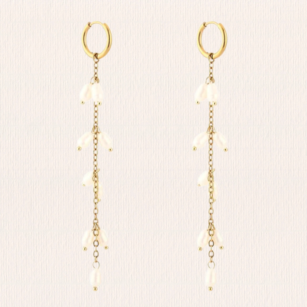 Oorbellen met parel hangers