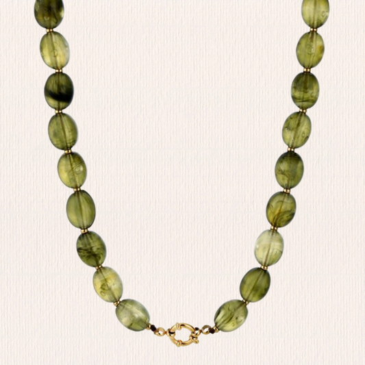 Acryl kralenketting ovaal groen