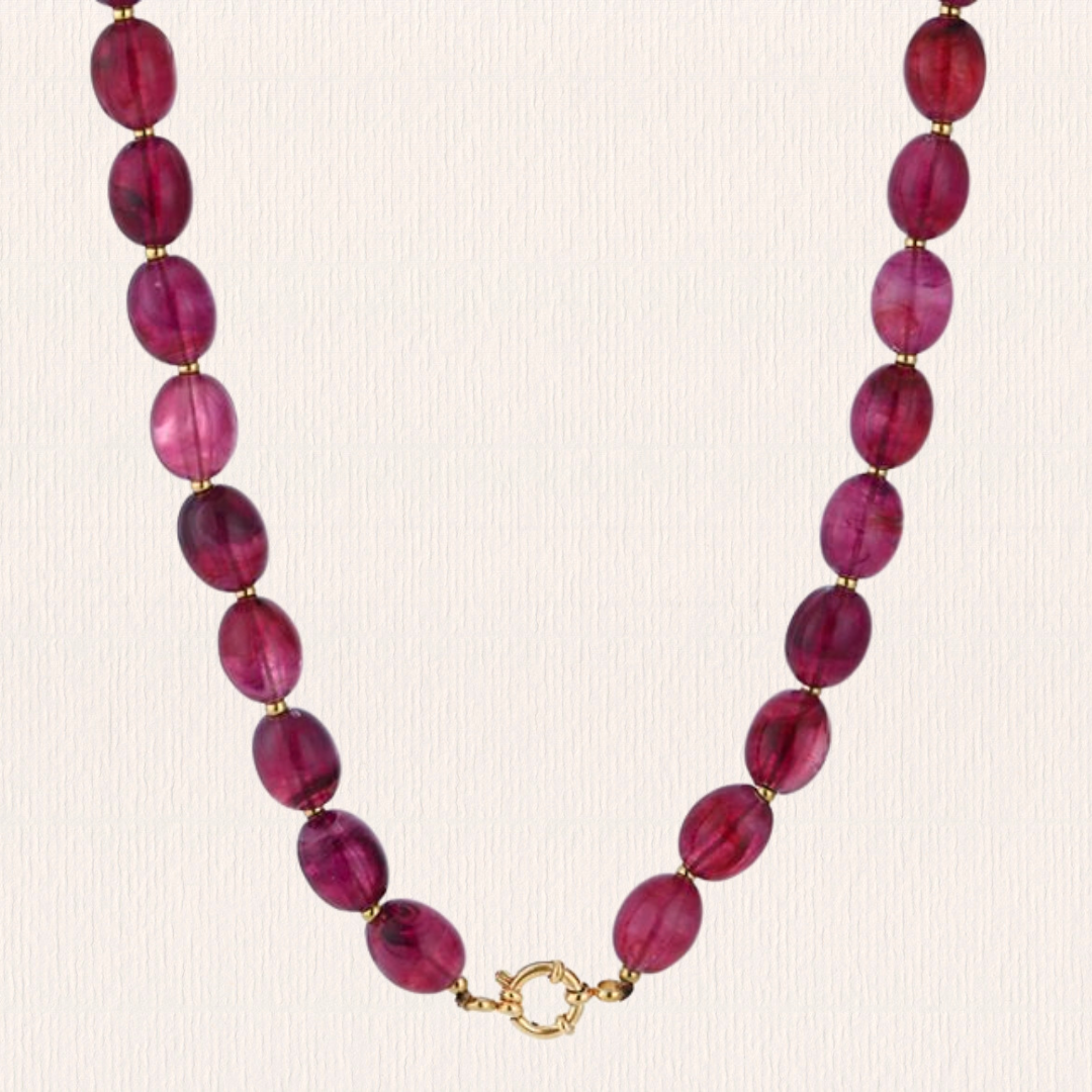 Acryl kralenketting ovaal paars