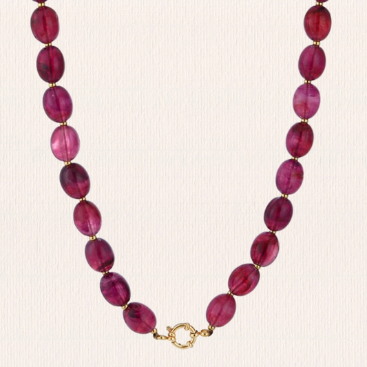 Acryl kralenketting ovaal paars