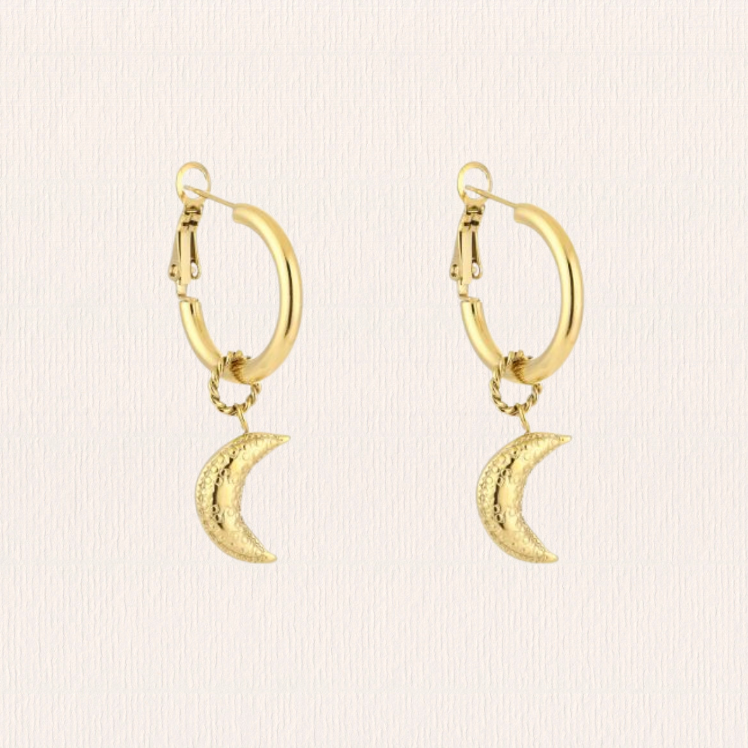 Oorbellen met maan bedeltje