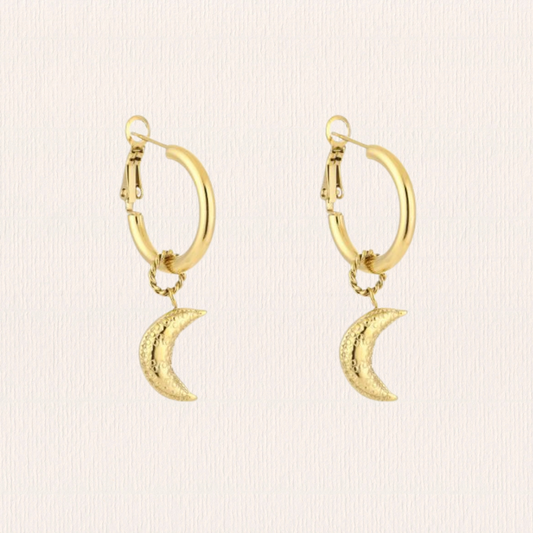 Oorbellen met maan bedeltje