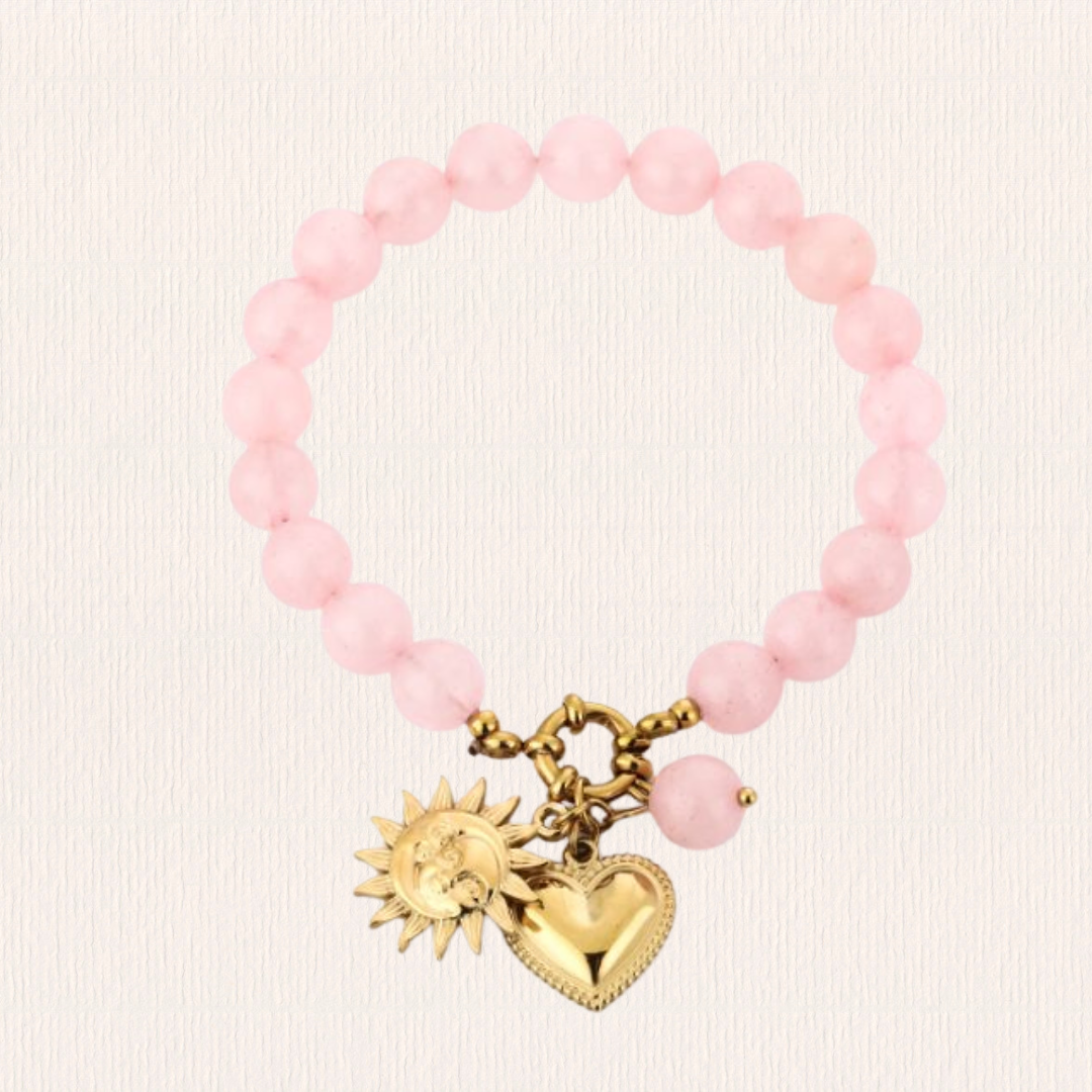 Kralenarmband met bedels - roze