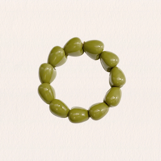 Grove harten armband - groen