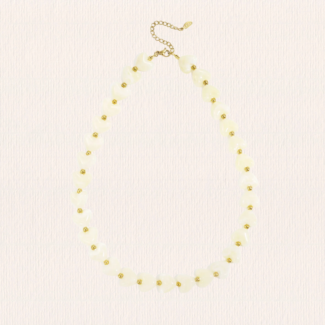 Hartjes ketting wit